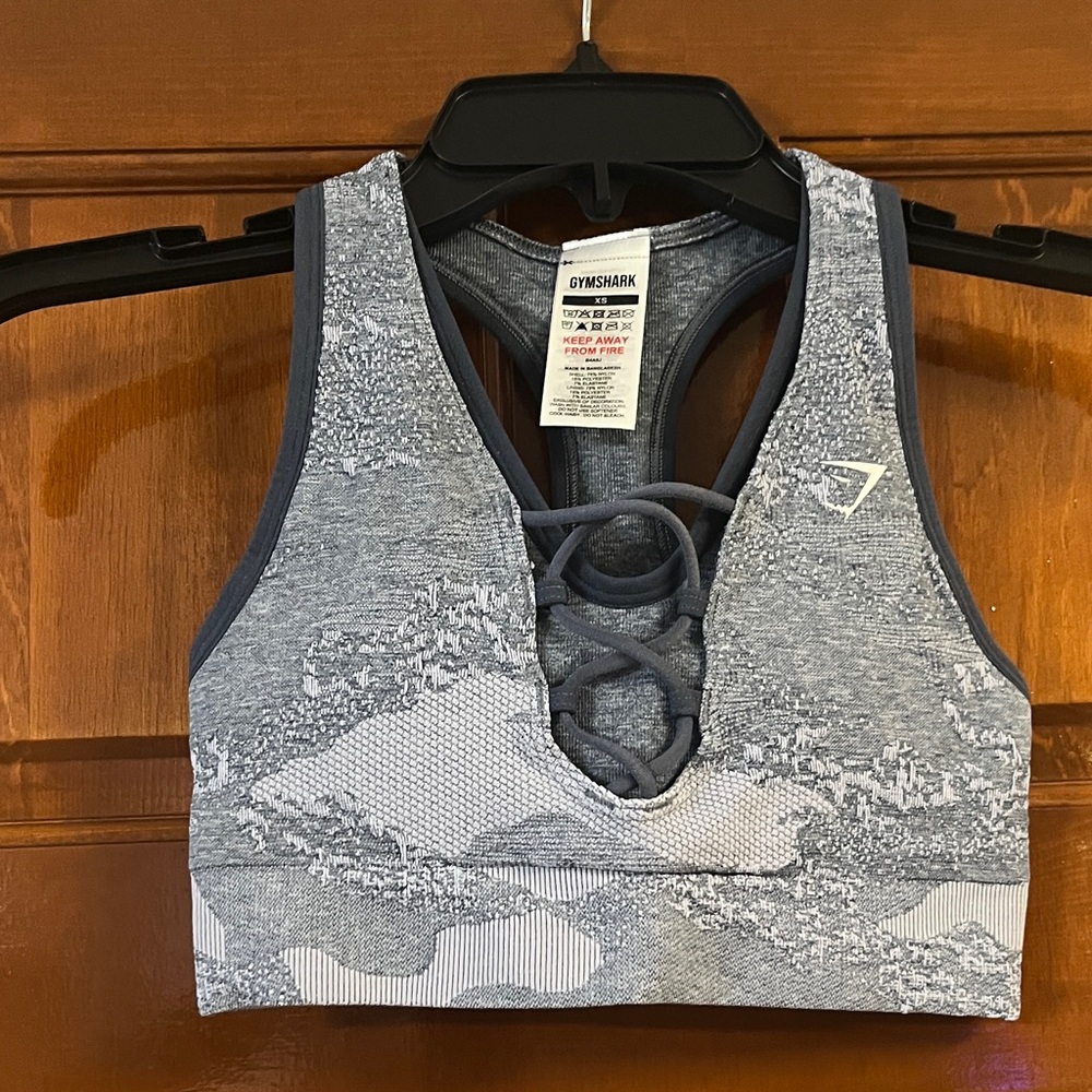 Gymshark Blue Patterned Sports Bra
